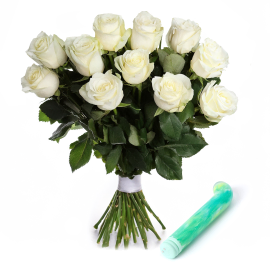 White Roses and Candy Cane Vibrator Sexual Wellness Gift