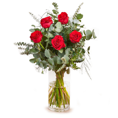 Composition de 5 roses