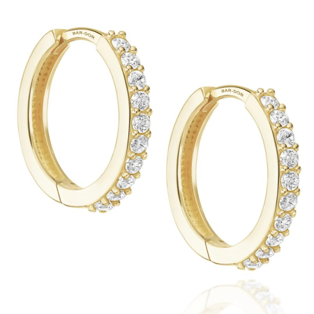 Diamond Studded Gold Hoops