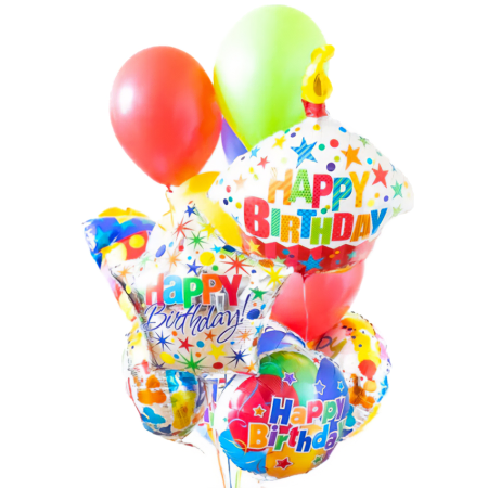 Bouquet de ballons joyeux anniversaire